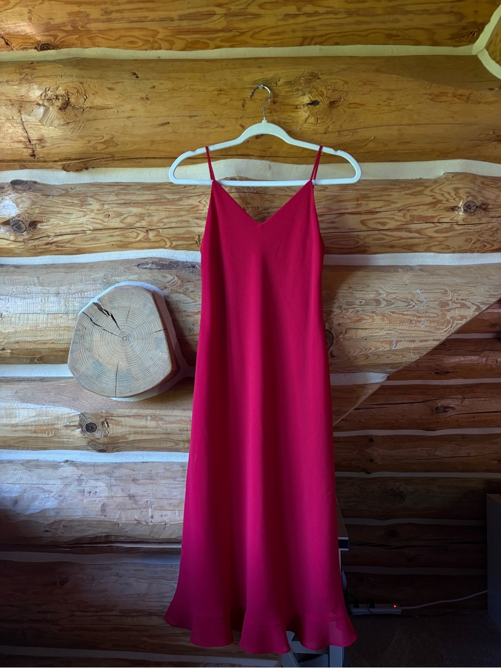 Loriann Red V-Neck Sleeveless Dress